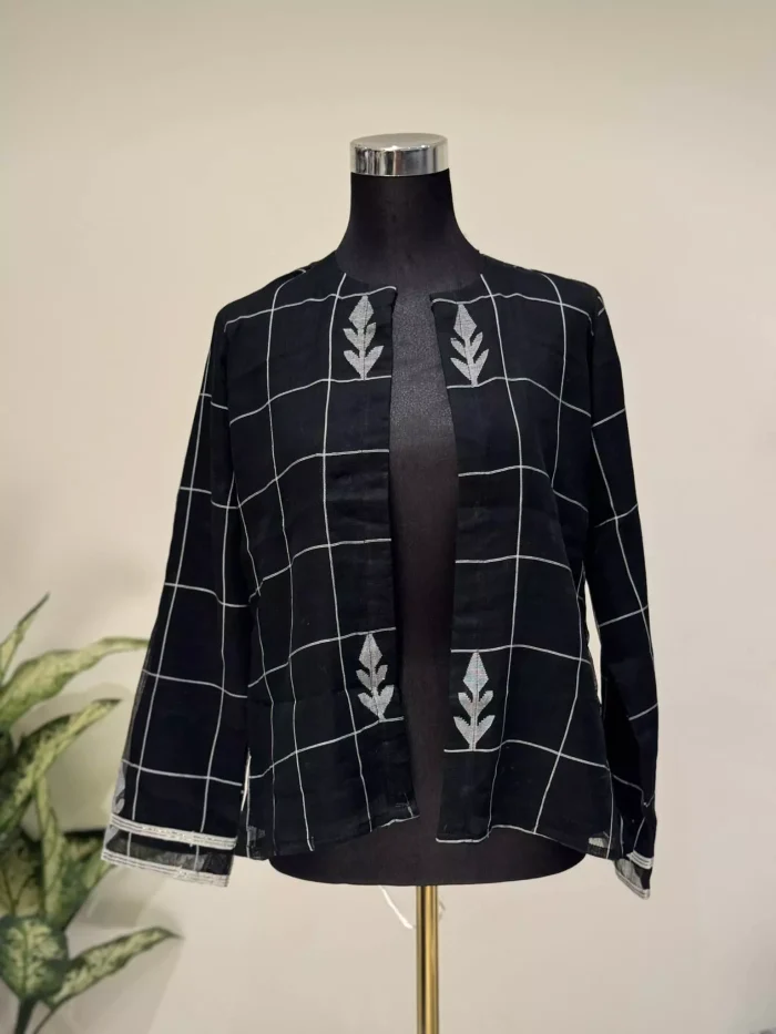 Midnight Majesty Jamdani Jacket - Image 1