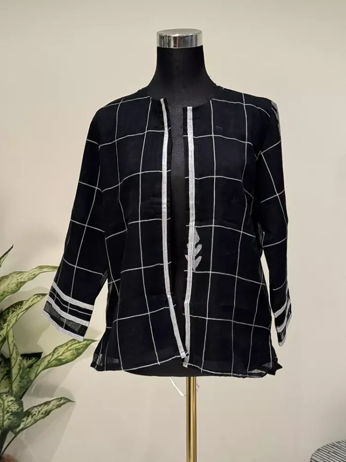 Noir Delight Jamdani Jacket - Image 1