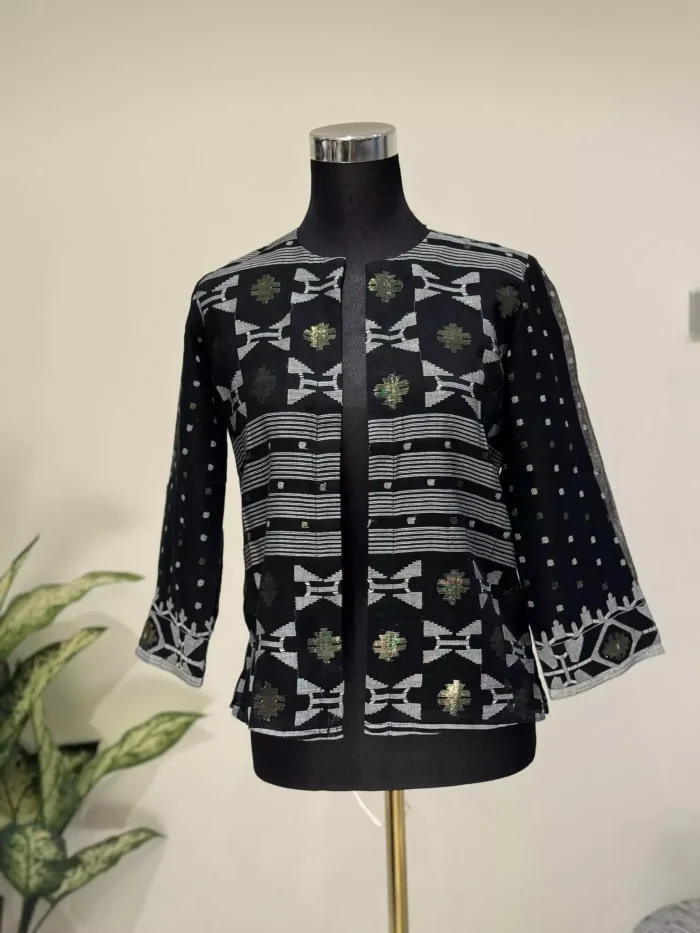 Onyx Meadow Jamdani Jacket - Image 1