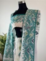 Saree turquoise cotton - Image 2