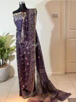 Saree in stunning shade of purple